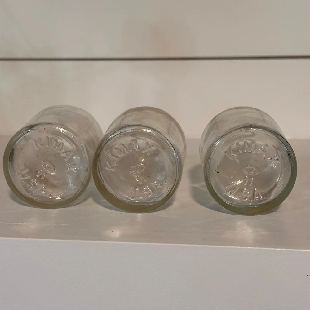 Vintage KIMAX U.S.A. - 4 oz #11 Clear Glass Medicine Bottles set of 3